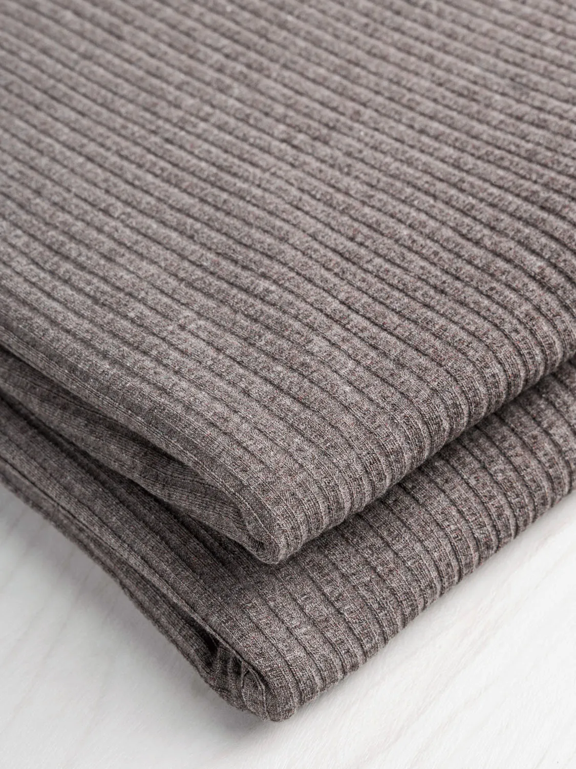 Wide Rib EcoVero Viscose Knit - Hot Chocolate - Swatch