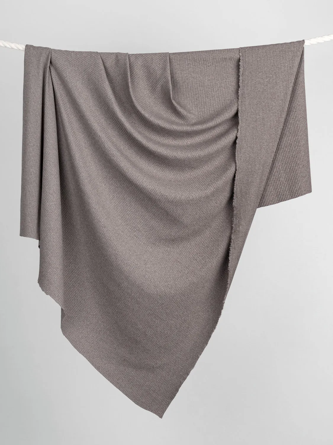 Wide Rib EcoVero Viscose Knit - Hot Chocolate - Swatch