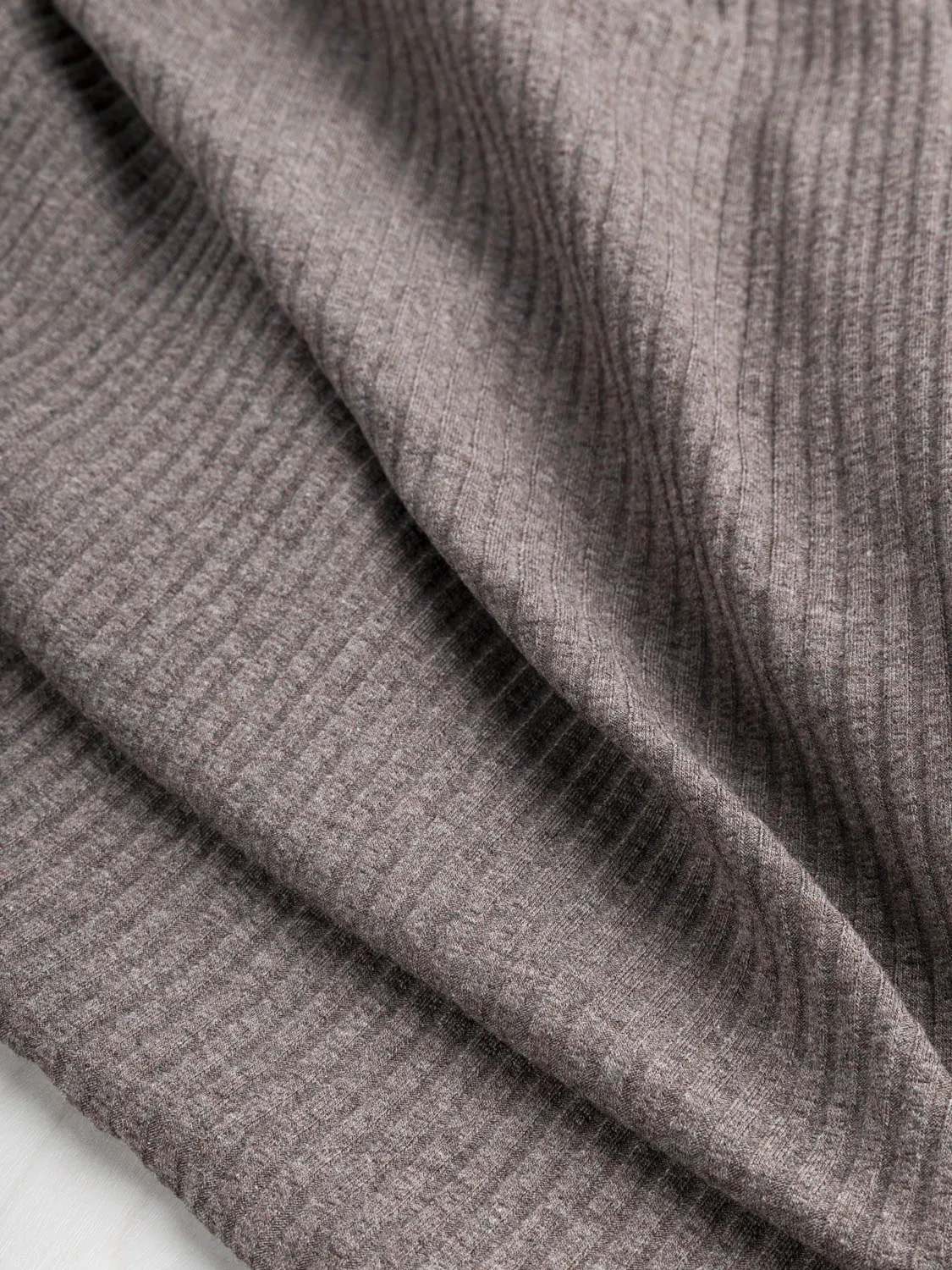 Wide Rib EcoVero Viscose Knit - Hot Chocolate - Swatch