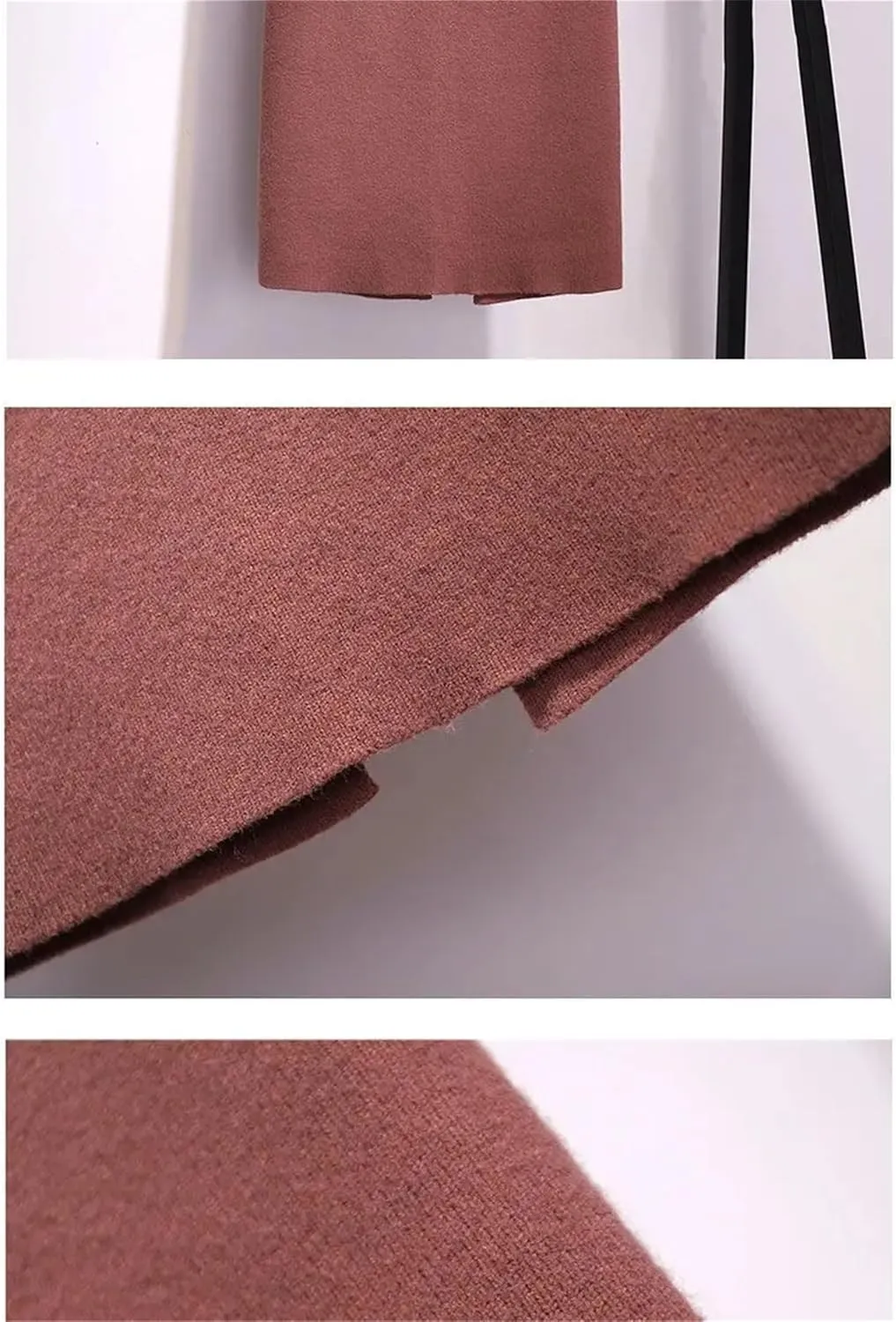 Women Bodycon Split Pencil Skirt Autumn Winter Casual High Waist Slim Knit Skirts