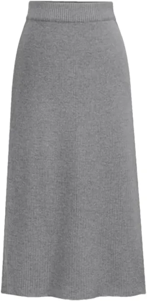 Womens Knit Pencil Skirt High Waist Skirts Knited Split Midi Skirt Gray XL