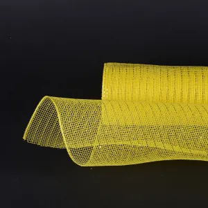 Yellow - Deco Mesh Wrap Metallic Stripes ( 21 Inch x 10 Yards )